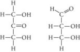 Choose the term that correctly describes the relationship between these two sugar molecules:   A)  structural isomers B)  cis-trans isomers C)  enantiomers D)  isotopes 