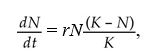 Often the growth cycle of one population has an effect on the cycle of another. As moose populations increase, for example, wolf populations also increase. Thus, if we are considering the logistic equation for the wolf population,   Which of the factors accounts for the effect of the moose population? A)  r B)  N C)  rN D)  K 