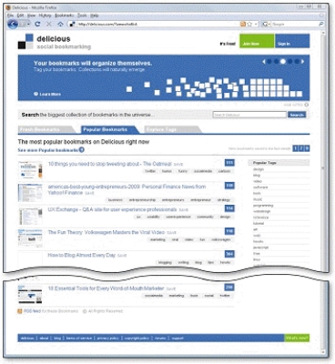   -The accompanying figure displays the ____ tab on the Delicious home page. A)  Popular Bookmarks B)  Fresh Bookmarks C)  Popular Tags D)  Explore Tags