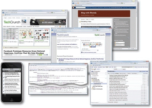    -As shown in the accompanying figure, you can access a Web feed in a browser.<div style=padding-top: 35px> 