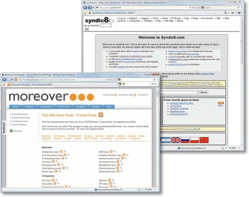    -As shown in the accompanying figure, some sites display orange XML buttons with links to feeds.<div style=padding-top: 35px> 