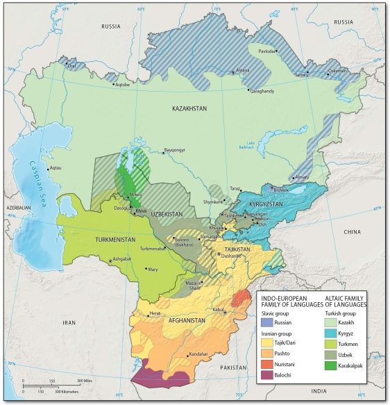   - Just south of the Aral Sea, the dominant ethnic group is the: A)  Karalkalpak B)  Pashto C)  Russian D)  Kazakh