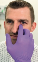   You are performing an eye assessment. The part(s) of the eye you are palpating in this picture is/are the ___________ _____________.<div style=padding-top: 35px> 