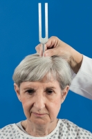   You are assessing for unilateral hearing loss and functioning of the cochlear nerve. Identify the assessment technique. A)  Weber test B)  Rinne test C)  Whisper test D)  Audiogram 