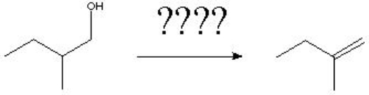 What is the reagent needed for the following reaction?   A)  concentrated sulfuric acid and high heat B)  85 % phosphoric acid and high heat C)  dilute sulfuric acid and heat  D)  a and b E)  a, b and c