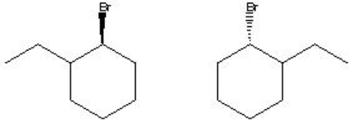 Indicate the relationship of the pair of molecules shown.   A)  same molecules B)  enantiomers C)  diastereomers D)  different molecules E)  constitutional isomers