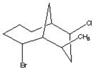 What is the correct IUPAC name for the following structure?   A)  2-bromo-7-chloro-9-methylbicyclo[4.3.1]decane B)  2-methyl-4-chloro-9-bromobicyclo[3.3.1]nonane C)  2-bromo-4-methyl-6-chlorobicyclo[4.3.1]octane D)  1-bromo-5-chloro-7-methybicyclo[4.3.1]octane