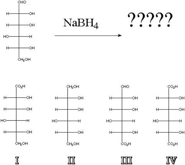 What is the product of the following reaction?   A)  I B)  II C)  III D)  IV