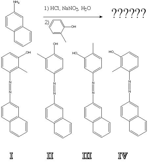 What is the product of the following reaction?   A)  I B)  II C)  III D)  IV