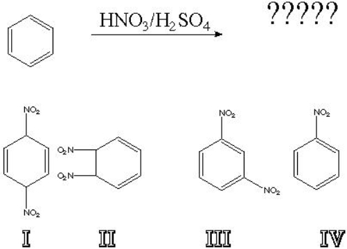 What is the product of the following reaction?   A)  I B)  II C)  III D)  IV