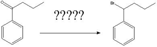 What is the correct order of reagents to achieve the following synthesis?   A)  NBS, light, CCl<sub>4</sub> B)  1)  Zn(Hg) , HCl reflux 2)  NBS, light, CCl<sub>4</sub> C)  CH<sub>3</sub>MgBr D)  HBr