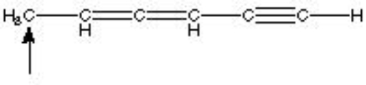 What is the hybridization of the indicated atom in the following structure?   A)  sp<sup>3</sup> B)  sp<sup>2</sup> C)  sp D)  sp<sup>2</sup>d<sup>2</sup> E)  none of the above