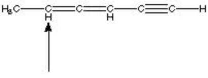 What is the hybridization of the indicated atom in the following structure?   A)  sp<sup>3</sup> B)  sp<sup>2</sup> C)  sp D)  sp<sup>2</sup>d<sup>2</sup> E)  none of the above