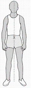 The nurse points to the X in the illustration below and describes this point as the ________ of _________.   