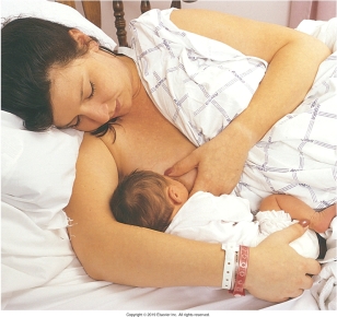 The nurse is teaching a postpartum patient different holds for breastfeeding. Which of the following figures depicts the football hold frequently used for patients who have had a cesarean birth? A)    B)    C)    D)   