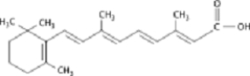 ​Instructions: Use the molecules below to answer the next three questions. A)    B)    C)    D)   -Which is molecule is retinoic acid? A) A B) B C) C D) D