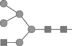 <strong>The glycan fragment shown below on the right has been cleaved by glycosylase enzymes and HPLC analysis has produced the peaks 1 to 6. Which of the following fragments corresponds to peak 1? </strong> A) B) C) D)