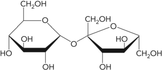  In the following figure, what is the linkage between the two monosaccharide units and is this a reducing sugar?   A)    \alpha 1 \rightarrow\beta 2, nonreducing  B)    \alpha 1 \rightarrow\alpha 1, nonreducing  C)    \alpha 1 \rightarrow\beta 2, reducing  D)    \alpha 1 \rightarrow\alpha 2, reducing  
