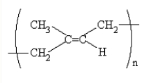 The structure of rubber, a polymer, Is   What is the formula of the monomer used to produce rubber? A)  (CH<sub>3</sub>) <sub>2</sub>CCHCH<sub>3 </sub> B)  CH<sub>3</sub>CCCH<sub>3 </sub> C)  CH<sub>2</sub>CCCH<sub>2 </sub> D)  CH<sub>2</sub>C(CH<sub>3</sub>) CHCH<sub>2 </sub> E)  CH<sub>3</sub>CH(CH<sub>3</sub>) CH<sub>2</sub>CH<sub>3 </sub>