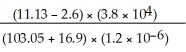 ________ significant figures should be retained in the result of the following calculation.   A) 1 B) 2 C) 3 D) 4 E) 5