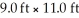 The density of air under ordinary conditions at 25 °C is 1.19 g/L.How many kilograms of air are in a room that measures   and has an 10.0 ft ceiling? A) 2.99 B) 0.124 C) 3.34 × 10<sup>4</sup> D) 0.0644 E) 33.4