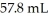What mass (g) of AgBr is formed when   of   AgNO<sub>3</sub> is treated with an excess of aqueous hydrobromic acid? A) 4.59 B) 2.30 C) 25.7 D) 0.130 E) 25,700