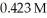 What mass (g) of AgBr is formed when   of   AgNO<sub>3</sub> is treated with an excess of aqueous hydrobromic acid? A) 4.59 B) 2.30 C) 25.7 D) 0.130 E) 25,700