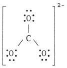 The Lewis structure of the CO<sub>3</sub><sup>2-</sup> ion is ________. A)    B)    C)    D)    E)   