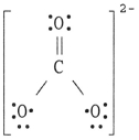 The Lewis structure of the CO<sub>3</sub><sup>2-</sup> ion is ________. A)    B)    C)    D)    E)   