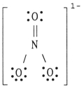 The formal charge on nitrogen in NO<sub>3</sub><sup>-</sup> is ________,where the Lewis structure of the ion is:   A) -1 B) 0 C) +1 D) +2 E) -2