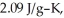 The enthalpy change for converting 1.00 mol of ice at -25.0 °C to water at 50.0 °C is   The specific heats of ice,water,and steam are     and   respectively.For   O,Δ   = 6.01 kJ/mol,and   . A) 12.28 B) 6.27 C) 10.71 D) 4709 E) 8.83