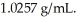 What is the mass % of ammonium chloride in a 1.73 M ammonium chloride aqueous solution at 20 °C? Density of the solution is   A) 1.85 B) 3.31 C) 1.68 D) 0.594 E) 9.00