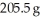 How much sodium nitrate (g) is in a   sample of solution that is 27.1% by mass? A) 5570 B) 13.2 C) 0.00132 D) 758 E) 55.7