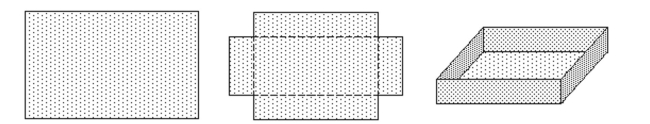 Solve the problem. -The area of a rectangular piece of cardboard shown is 860 square inches. The cardboard is used to make an open box by cutting a 4-inch square from each corner and turning up the sides. If the box is to have a Volume of 1680 cubic inches, find the dimensions of the cardboard that must be used.   A) 20 inches by 43 inches B) 24 inches by 47 inches C) 16 inches by 39 inches D) 12 inches by 31 inches