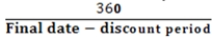 The cost of NOT taking a discount is higher for terms of 2/10, net 60 than for 2/10, net 30. Cost of failing to take discount =