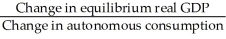 The government purchases multiplier is defined as A) . B) . C) . D)