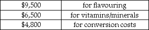 Use the information below to answer the following questions: Hannish Orchards, a juice manufacturer, uses a process that adds flavouring at the beginning of the process and vitamins and minerals 70% of the way through the process. Conversion costs are evenly distributed. Assume there are no beginning inventories. The company started making 10,000 gallons of the drink, and the 2,000 gallons left in ending WIP were 40% of the way through the process. Costs incurred during the period were:    -The number of equivalent units for conversion costs at Hannish Orchards is A)  2,000. B)  10,800. C)  10,000. D)  8,800.