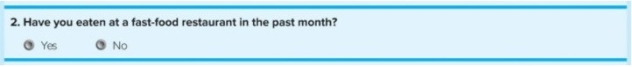 Figure 8-4,Question 2    -A survey asked consumers of dental products the following question  Have you used toothpaste in the past week? ___ Yes ___ No.  The results of this question show that 92.6 percent of the people in New York City have used toothpaste in the past week and 87.2 percent of people in Los Angeles have used toothpaste during the same period.This information was gathered by using which type of question? A) open-ended B) dichotomous C) holistic D) evaluative E) Likert scale