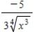 In calculus, it is frequently important to write an expression in the form   , where c is a constant and n is a rational number. Write the expression in this form. ​   ​ A)    B)    C)    D)    E)   