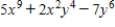 What is the constant term in the polynomial below? ​   ​ A) 0 B) 5 C) 2 D) -7 E) 4