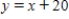 Suppose that a nurse needs 20 cc (cubic centimeters)  of a 15.5% solution (that is, a solution that is 15.5% ingredient)  of a certain medication, which must be obtained by mixing   cc of a 20% solution and   cc of a 5% solution. Choose the expression for   in terms of   . A)    B)    C)    D)    E)   