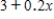 Suppose that a nurse needs 15 cc (cubic centimeters)  of a 15.5% solution (that is, a solution that is 15.5% ingredient)  of a certain medication, which must be obtained by mixing   cc of a 20% solution and   cc of a 5% solution. Express the total amount of the ingredient in the mixture in terms of   . ​ A)    B)    C)    D)    E)   