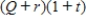 The future value of a simple-interest investment of Q dollars at an annual interest rate   for t years is given by the expression   . Factor this expression. A)    B)    C)    D)    E)   