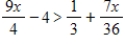 Solve the inequality and choose the graph of the solution. ​   ​ A)    B)    C)    D)    E)   