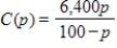 Suppose that the cost C (in dollars)  of removing p percent of the particulate pollution from the smokestacks of an industrial plant is given by   . Find the domain of this function. Recall that p represents the percent pollution that is removed. ​ A)    B) ​   C) ​   D)    E)   