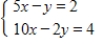 Solve the system of equations by using graphical methods. ​ ​   ​ A) (5,2)  B) (-5,-2)  C) (2,-5 D) (-2,2)  E) There are infinitely many solutions to the equations.