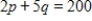 Assume that the price for a pair of shoes has been set at $40. The demand for a pair of shoes is given by   and the supply for the same pair of shoes is   . In both cases p is price per pair and q is the quantity produced or sold. Compare the quantity demanded and the quantity supplied. Will there be a surplus or shortfall at this price? ​ A) There will be a shortfall. B) There will be a surplus.