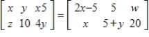 Find x, y, z and w. ​   ​ A)    And   B)    And   C)    And   D)    And   E)    And  