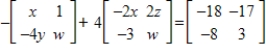 Find x, y, z, and w . ​   ​ A)    And   B)    And   C)    And   D)    And   E)    And  