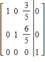 A system of linear equations and a reduced matrix for the system are given. Use the reduced matrix to find the general solution of the system, if one exists ​ ​​     ​​ ​ A) ​   ,   ,   B) ​   ,   ,   C) ​   ,   ,   D) ​   ,   ,   E) ​no solution